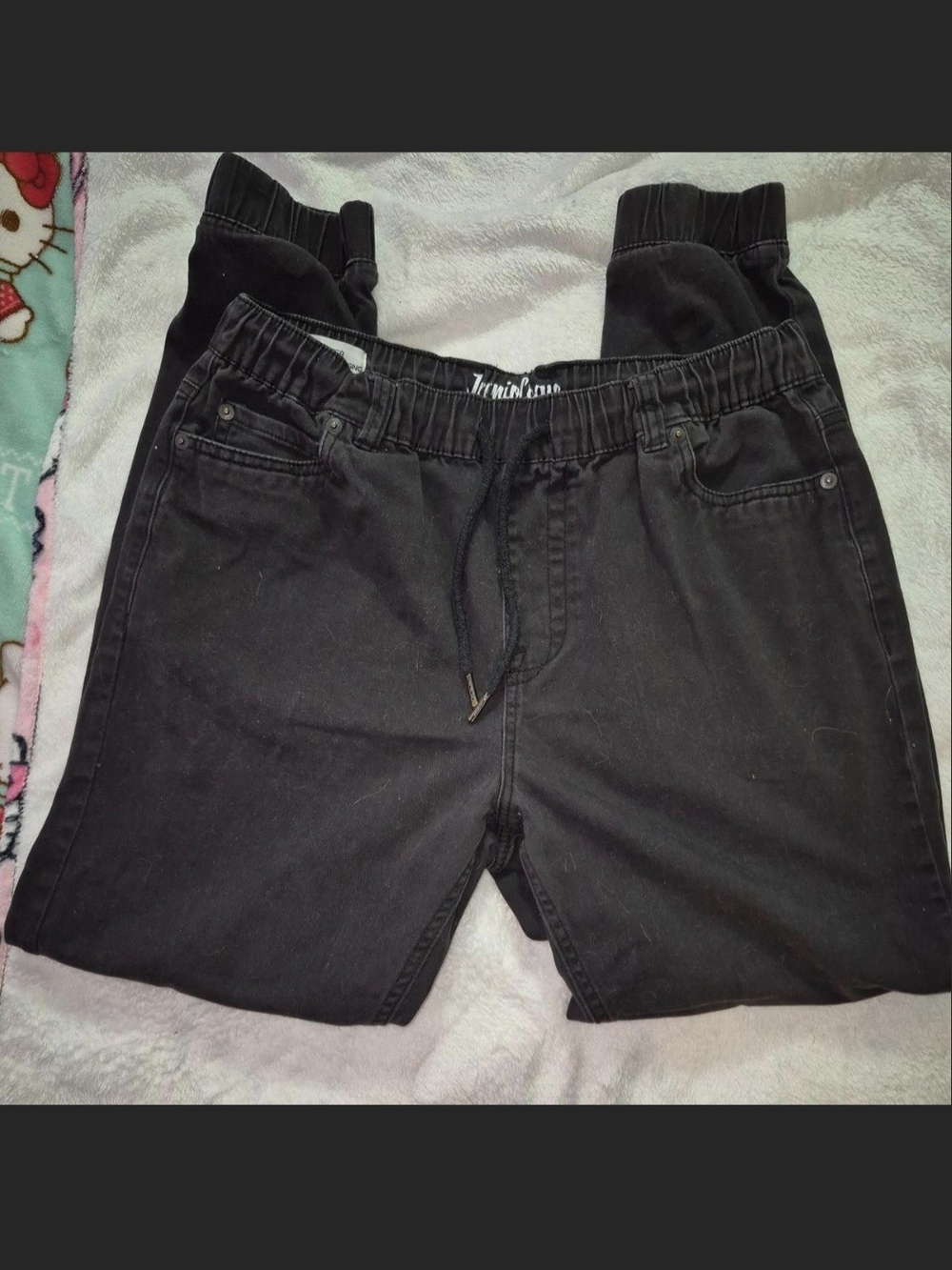 Black Elastic Waist Jogger Pants